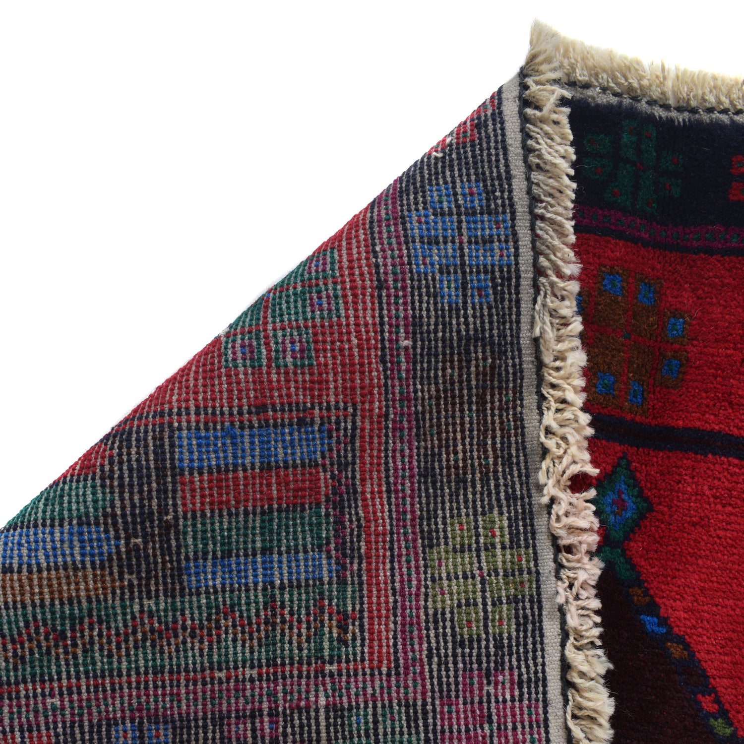 Baluchi Rug Handmade Red Geometric 2x4 ft