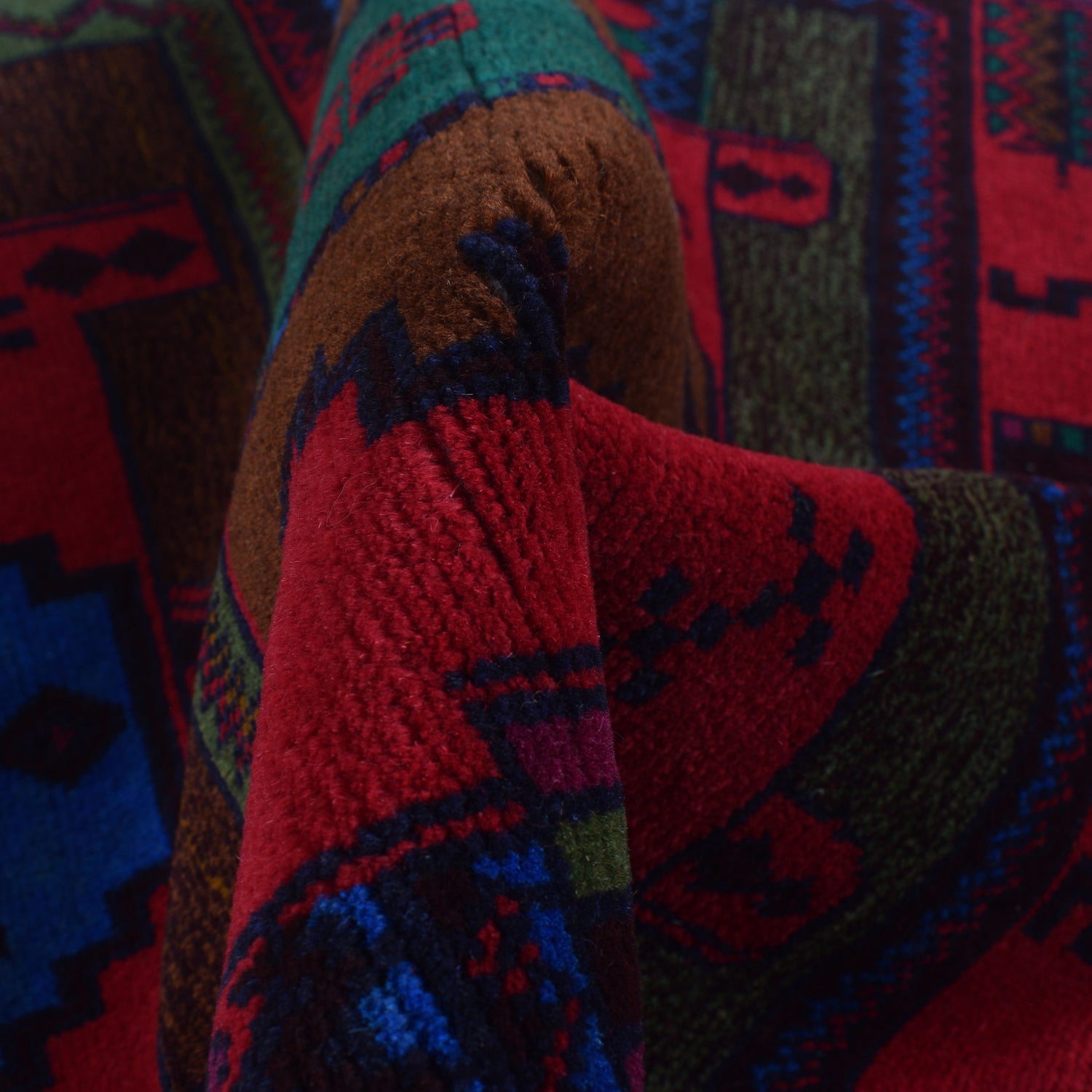 Baluchi Rug Handmade Red Geometric 2x4 ft