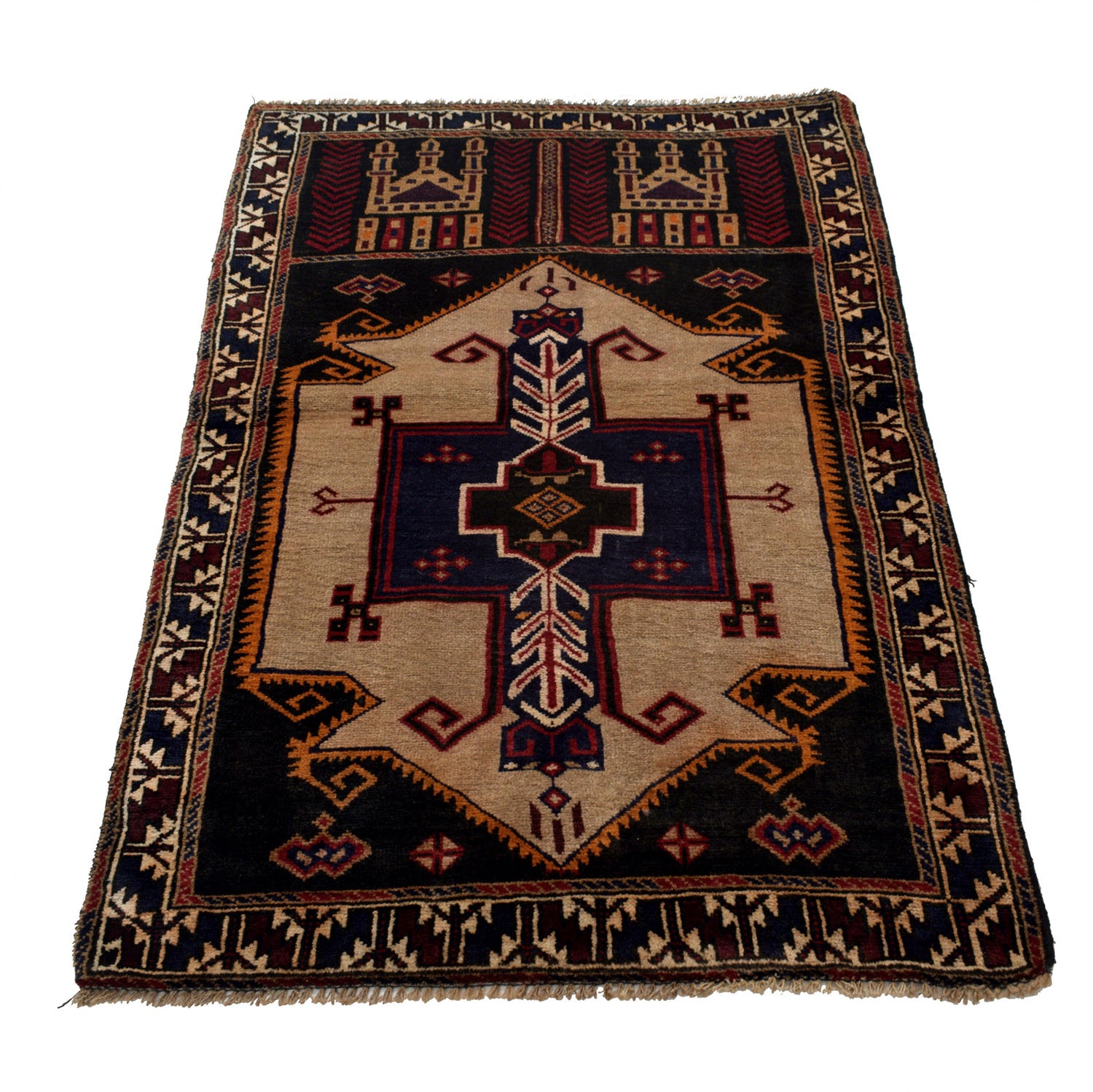 Baluchi Rug Handmade Multi Prayer Design 3x5 ft