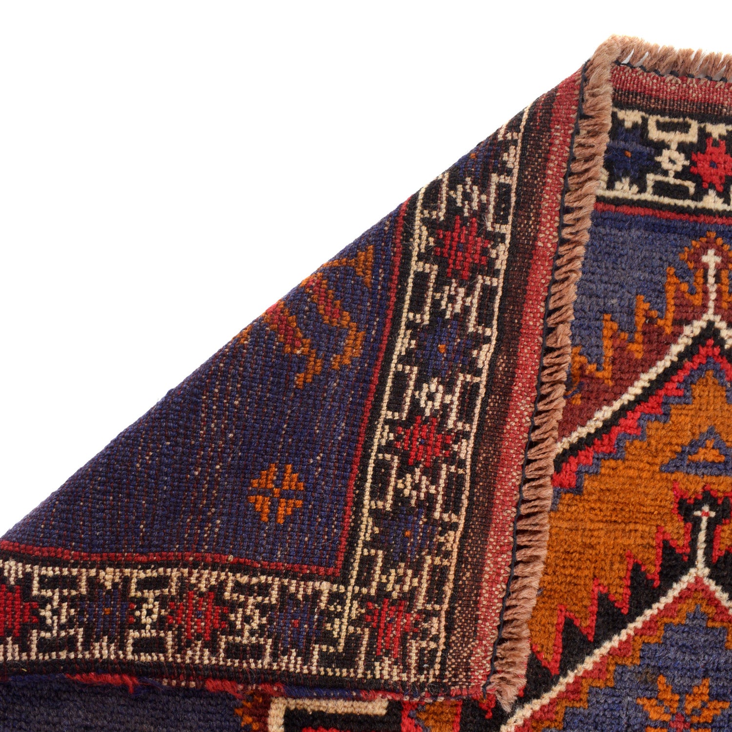 Baluchi Rug Handmade Space Blue Geometric 3x5 ft