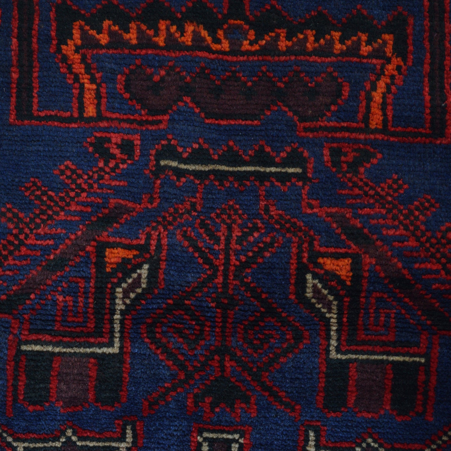 Baluchi Rug Handmade Navy Blue Floral 3x5 ft