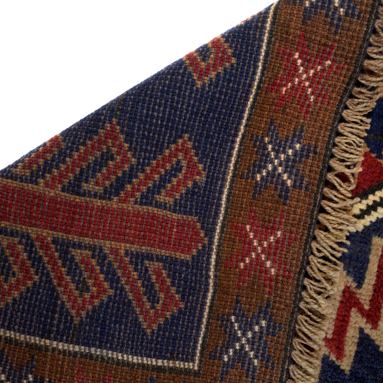 Baluchi Rug Handmade Dark Blue Geometric 3x5 ft