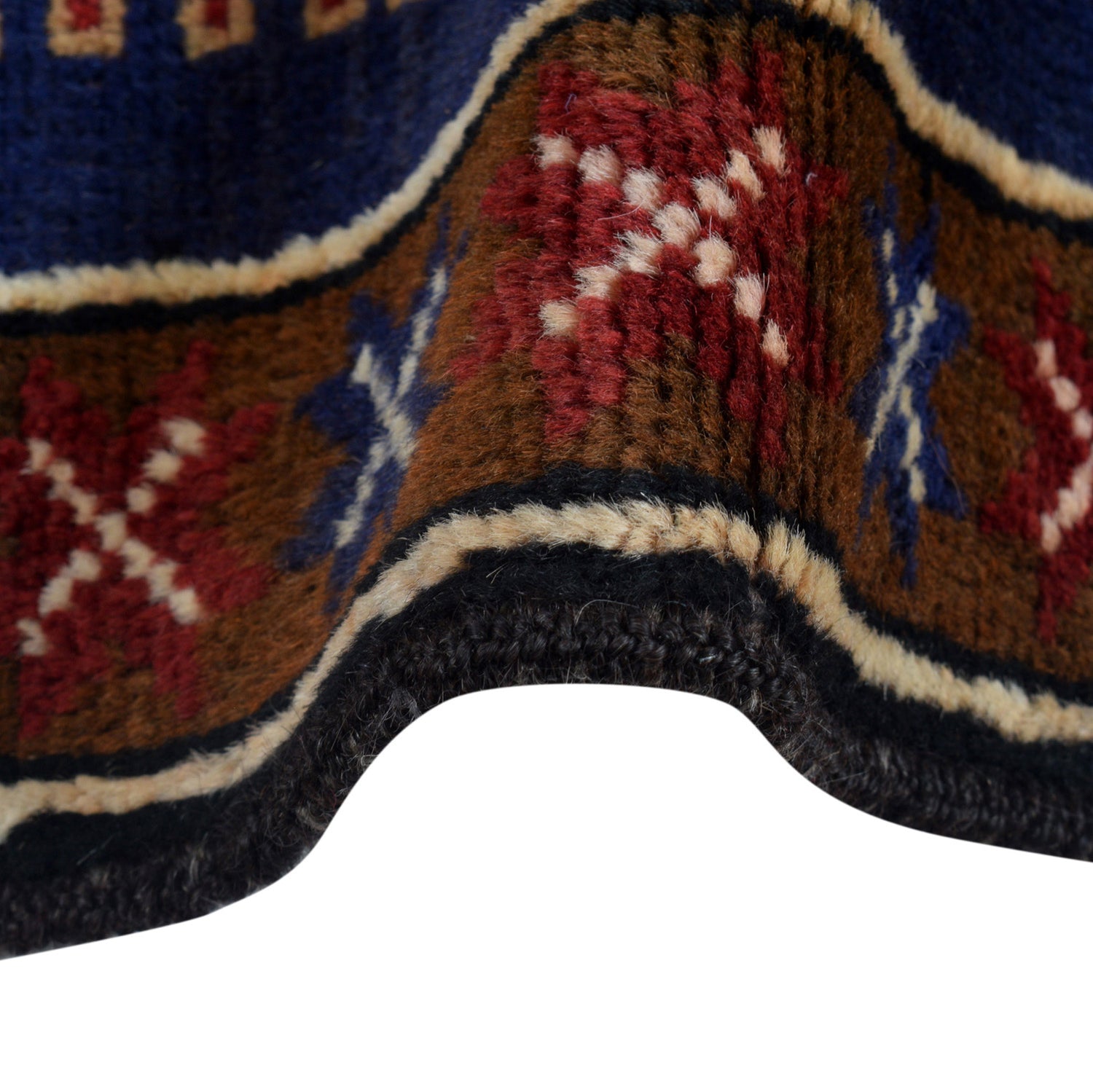 Baluchi Rug Handmade Dark Blue Geometric 3x5 ft