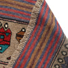 War Area Rug Handmade Brown Tank + Helicopter 4x6 ft