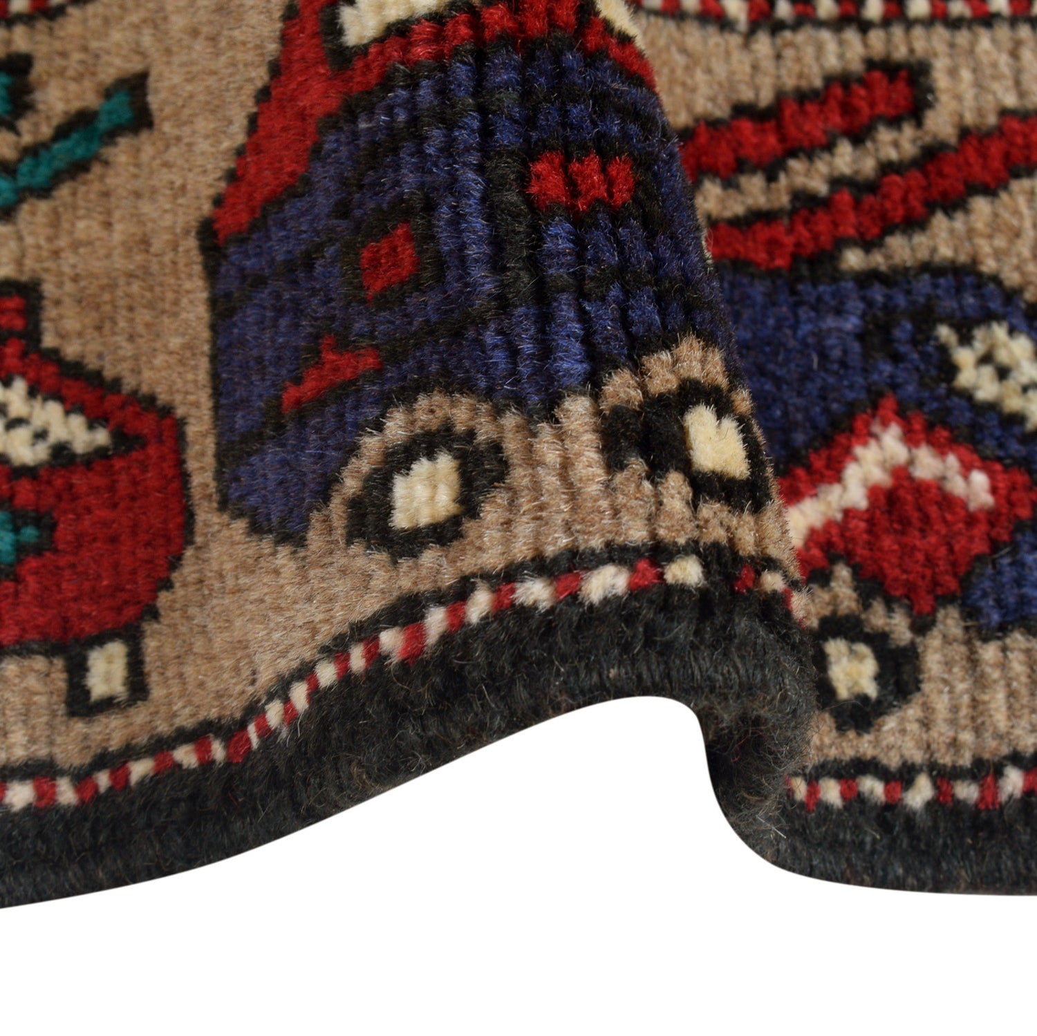 War Area Rug Handmade Brown Tank + Helicopter 4x6 ft