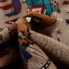 War Area Rug Handmade Brown Tank + Helicopter 4x6 ft