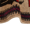 War Area Rug Handmade Brown Tank + Riffle + Helicopter 3x5
