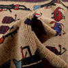 War Area Rug Handmade Brown Tank + Riffle + Helicopter 3x5