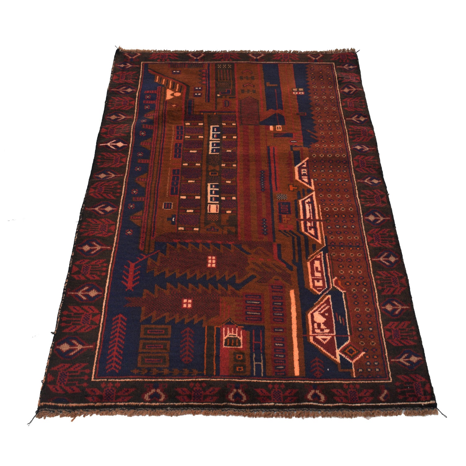 Pictorial Rug Handmade Multi Design