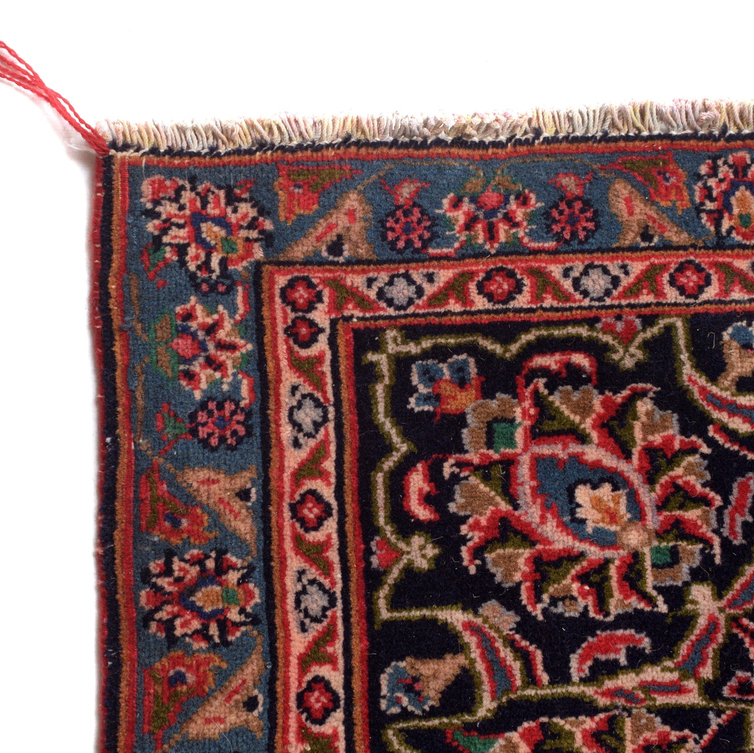 Kashan Area Rug Handmade Deep Red Medallion 9x12 ft