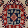 Kazak Rug Handmade Ivory Medallion 4x7 ft