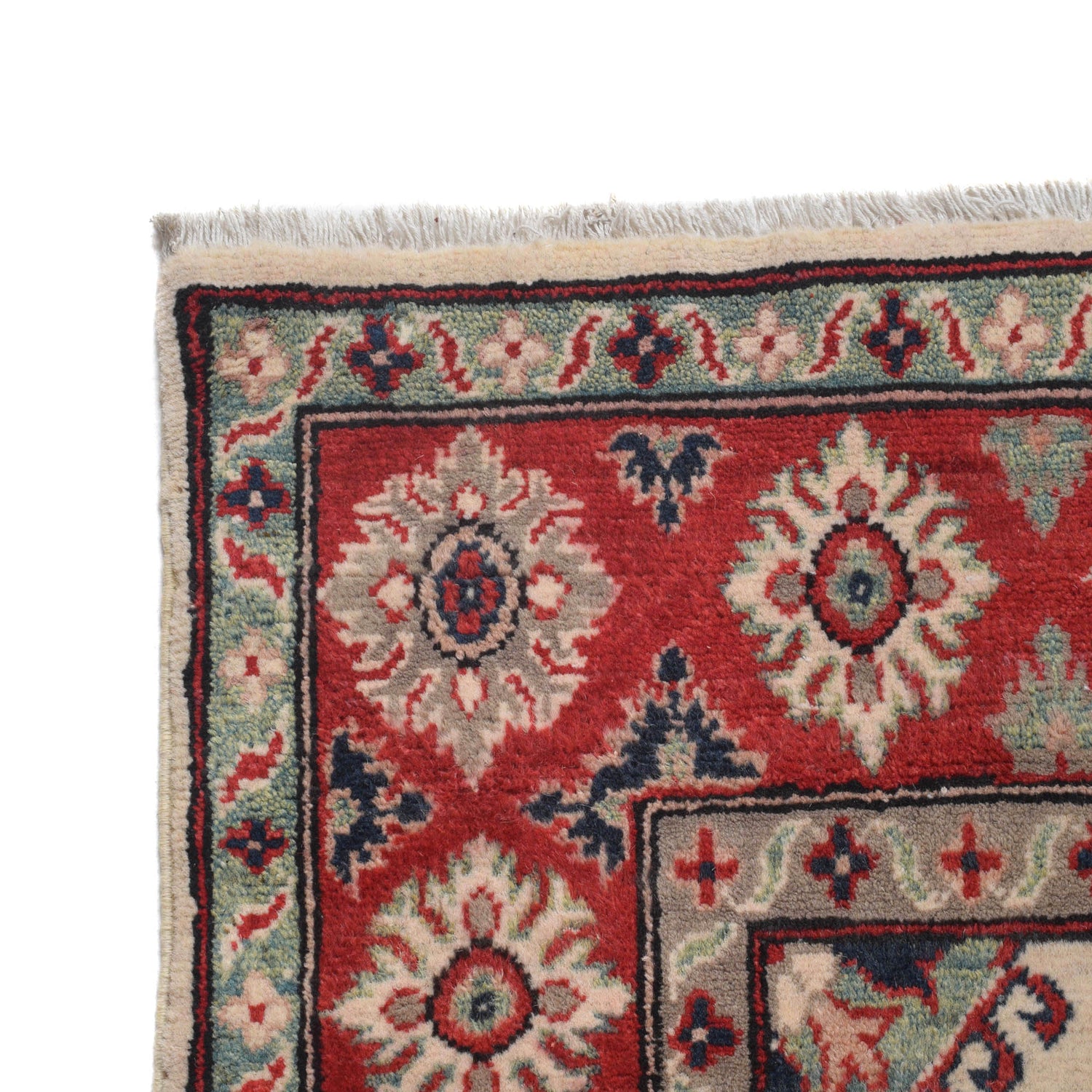 Kazak Rug Handmade Beige Medallion 4x7 ft