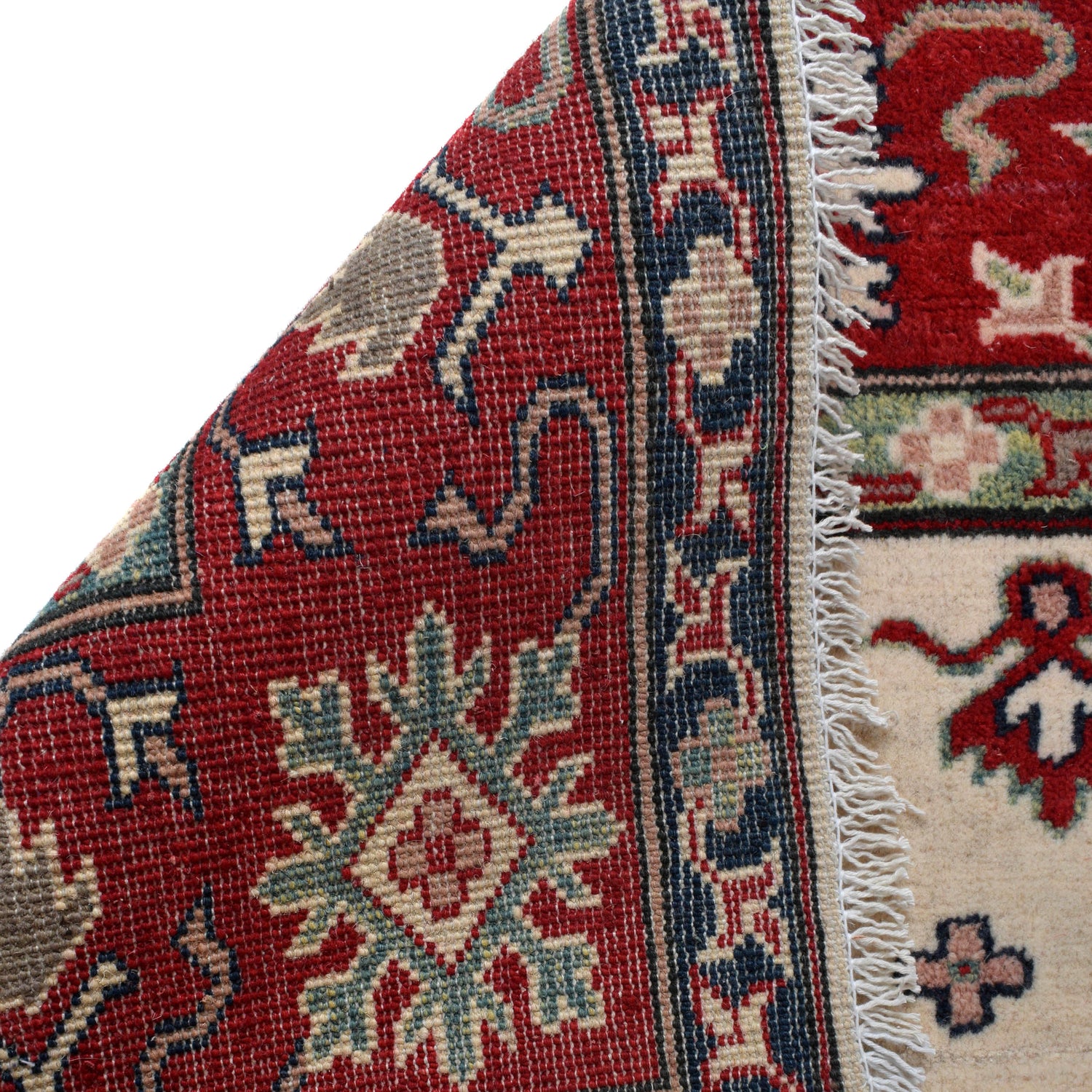 Kazak Rug Handmade Ivory Medallion 4x7 ft