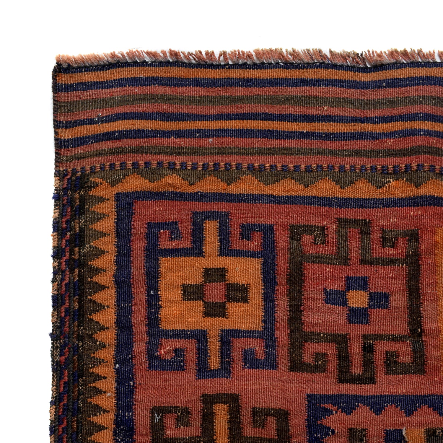 Maimana Kilim Area Rug Handmade Red Floral 6x9 ft