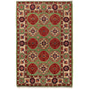 Kazak Rug Handmade Green Medallion 2x4 ft