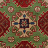 Kazak Rug Handmade Green Medallion 2x4 ft