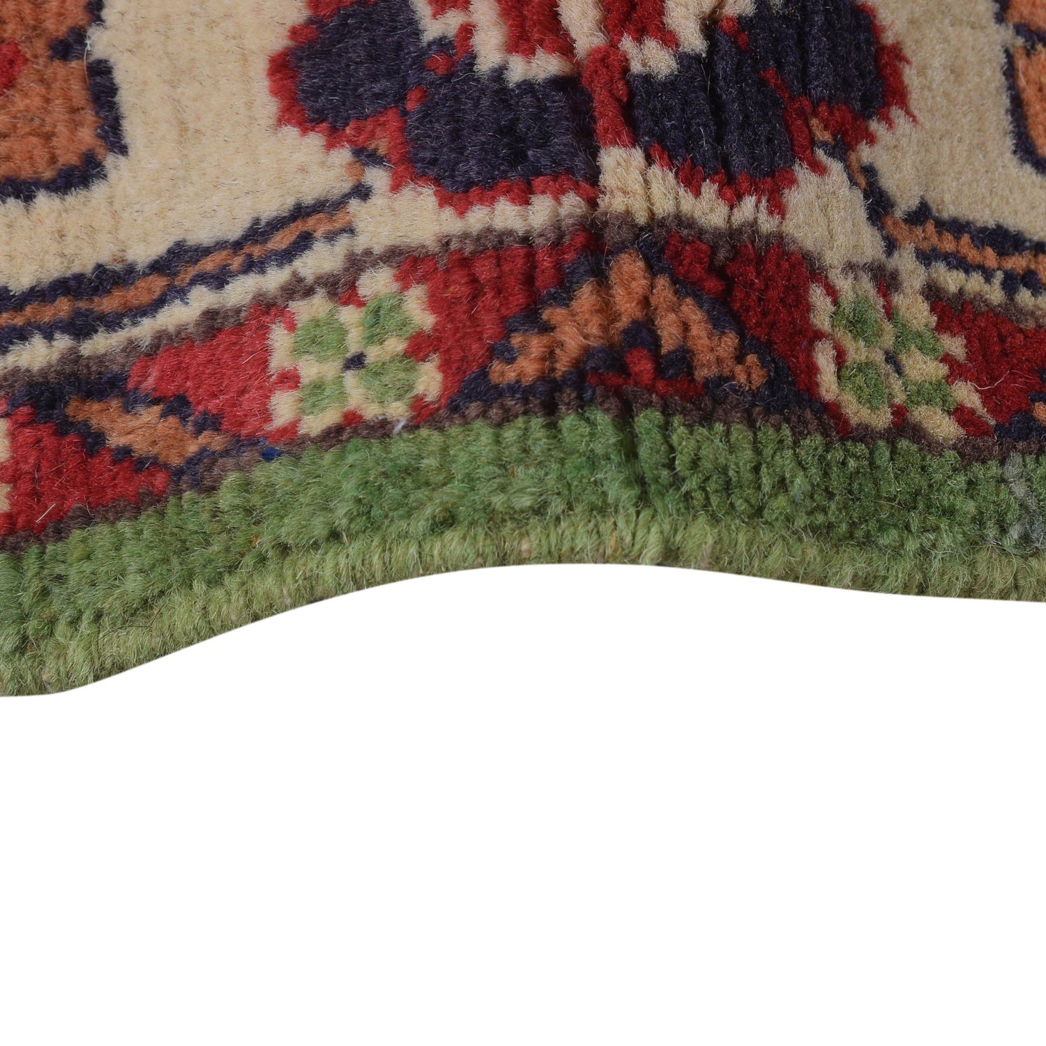 Kazak Rug Handmade Green Medallion 2x4 ft
