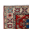 Kazak Rug Handmade Red Medallion 2x4 ft