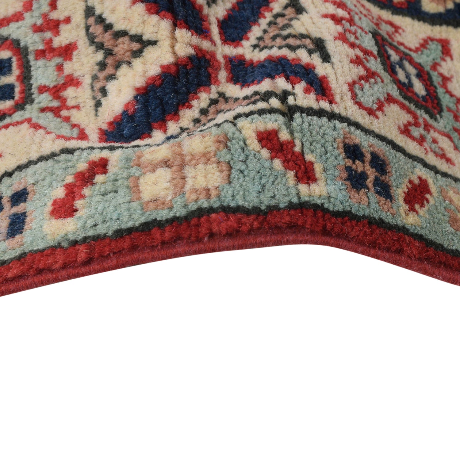 Kazak Rug Handmade Red Medallion 2x4 ft