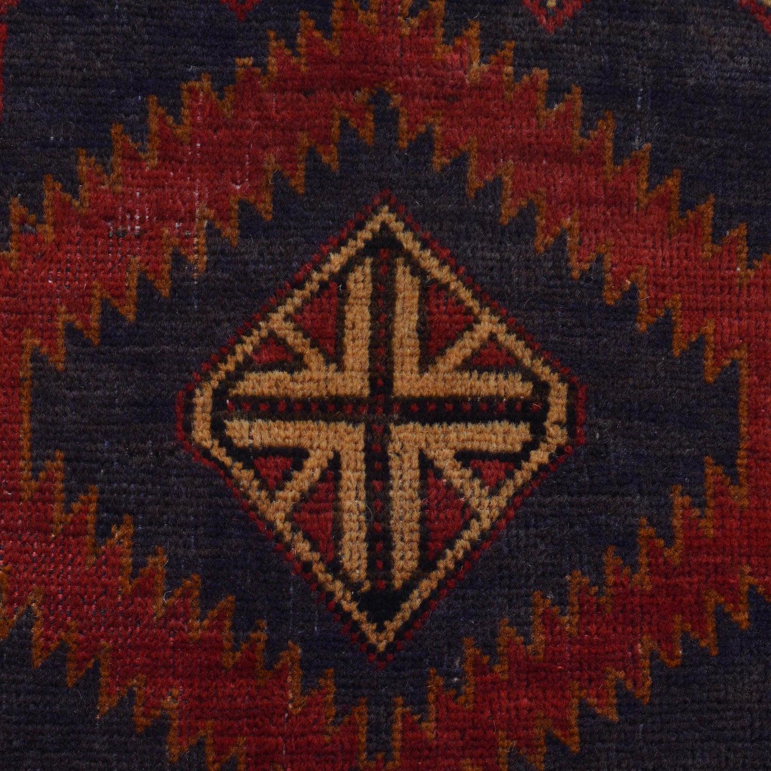 Baluchi Rug Handmade Brown Geometric 3x5 ft