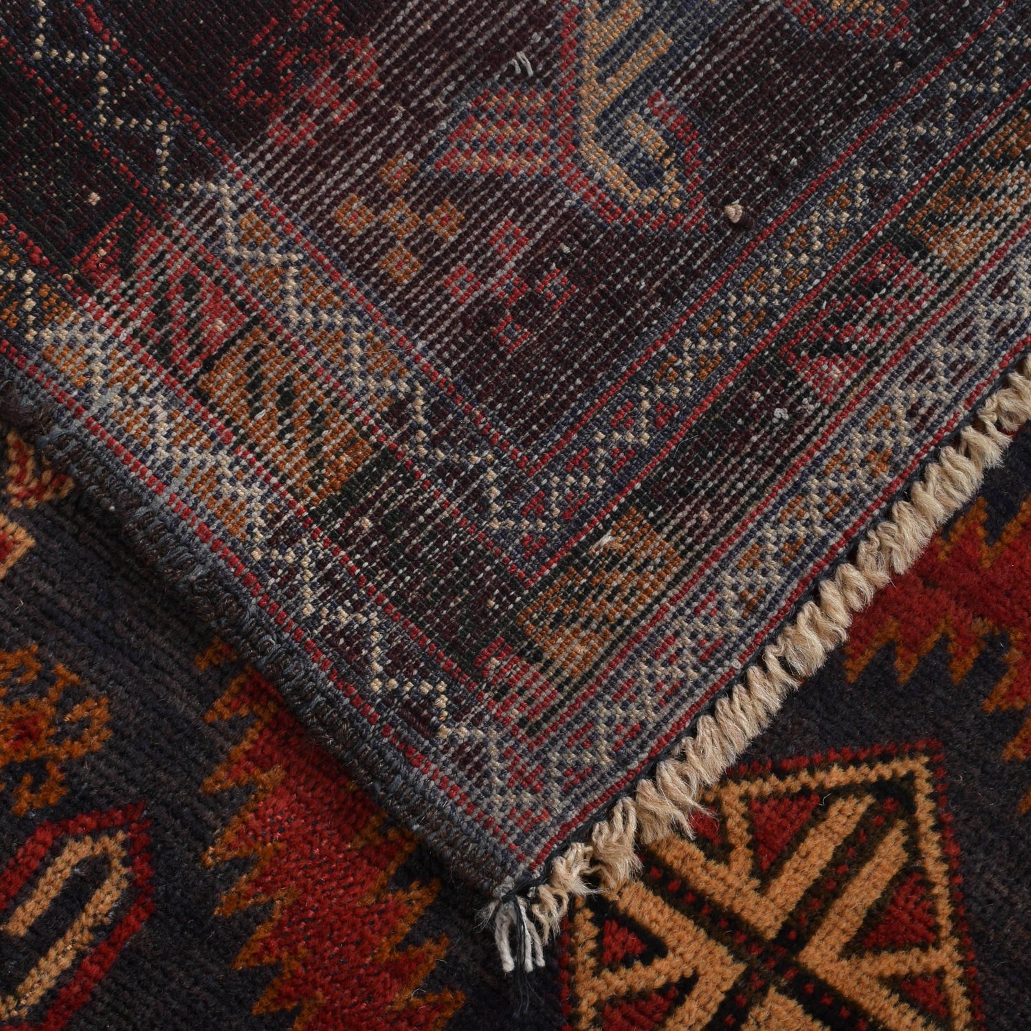 Baluchi Rug Handmade Brown Geometric 3x5 ft