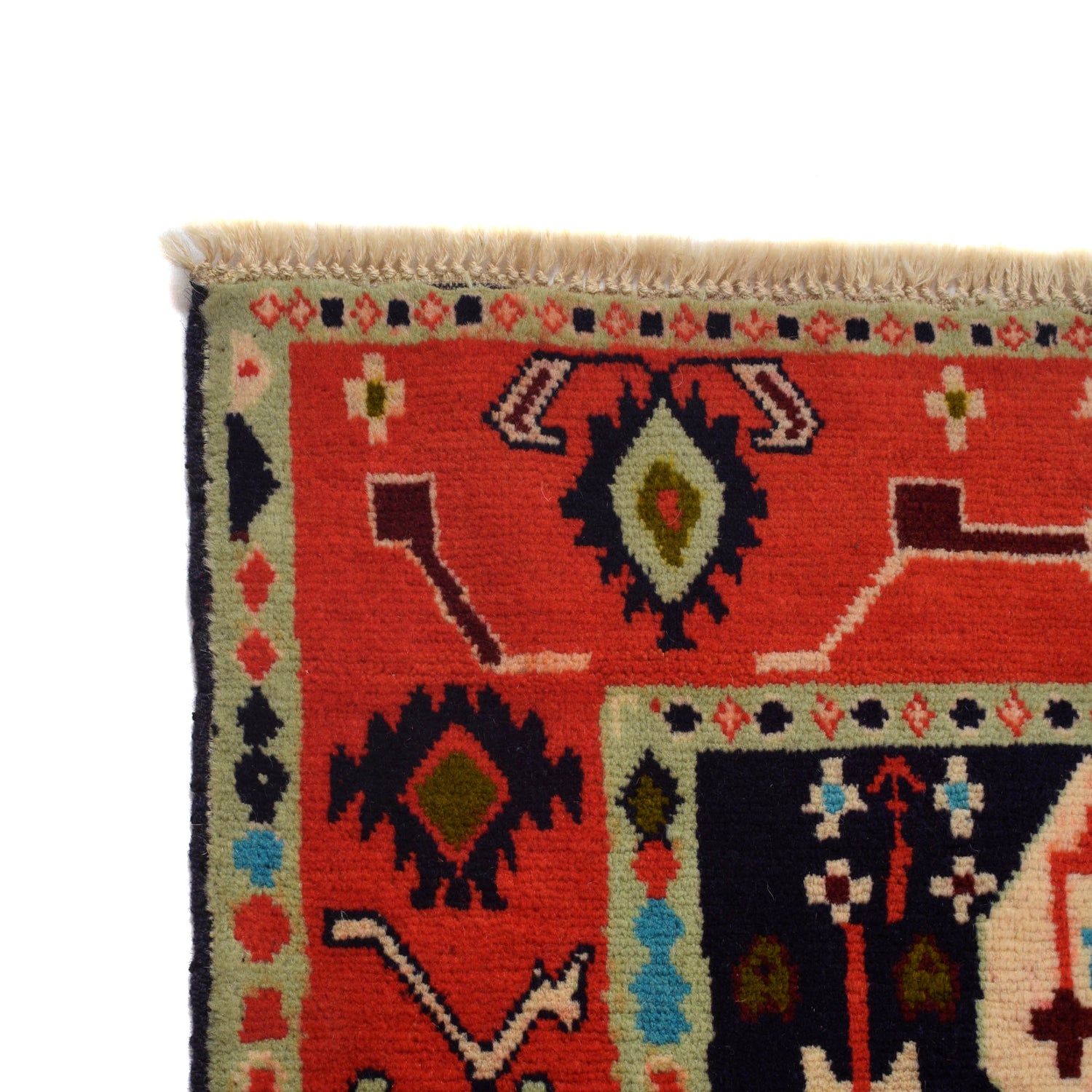 Kohistani Area Rug Handmade Black Floral 5x8 ft