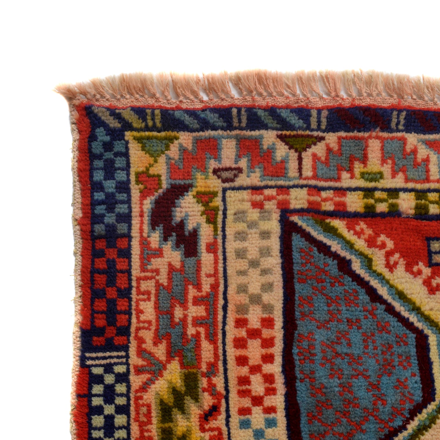 Kohistani Area Rug Handmade Vibrant Red Geometric 5x8 ft