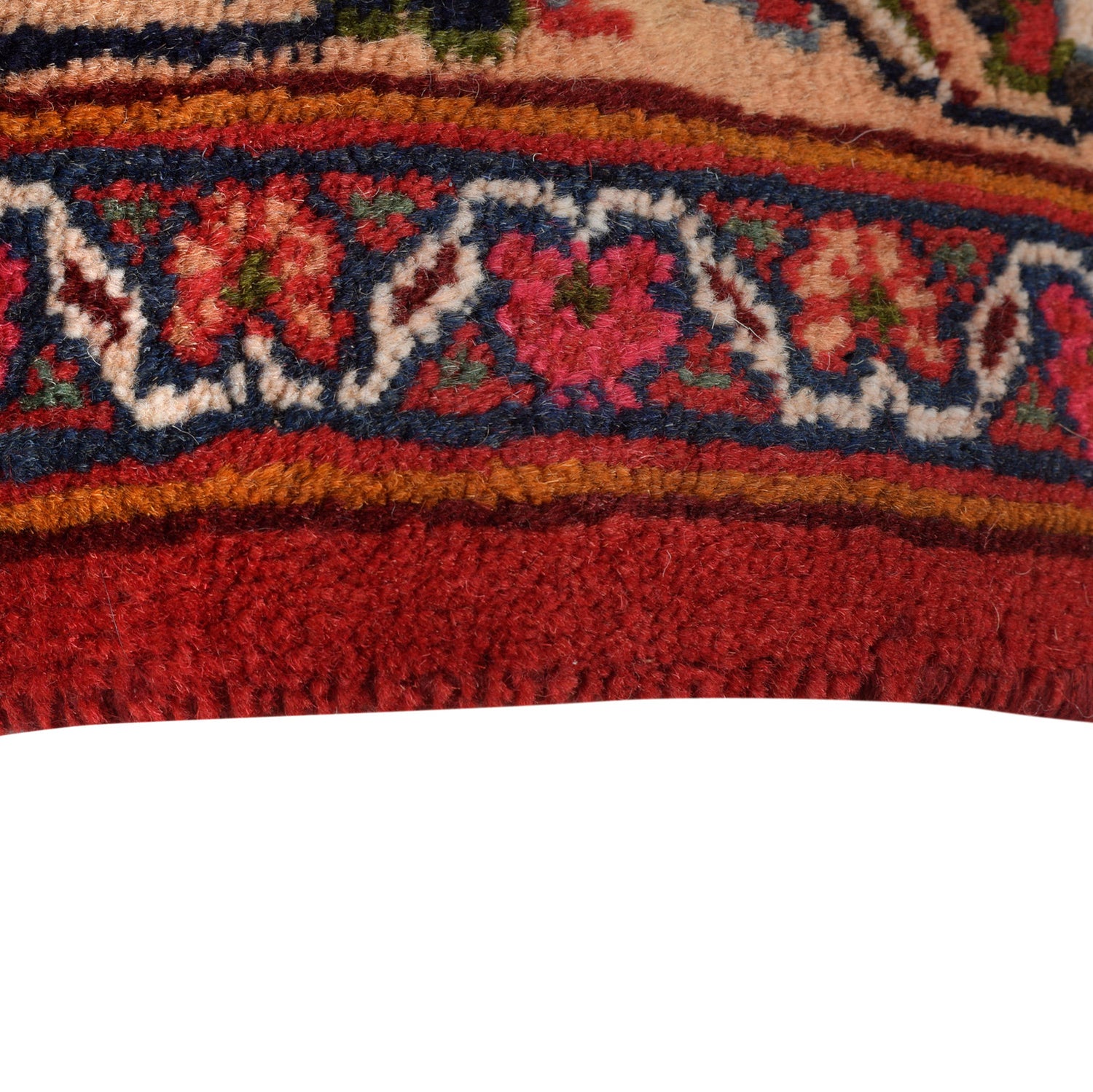 Kashan Area Rug Handmade Deep Red Medallion 10x13 ft