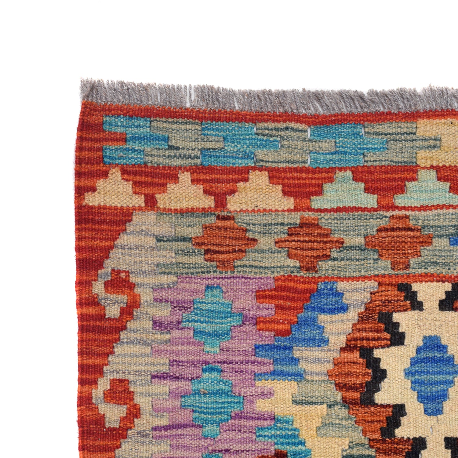 Handmade Multi Kilim Geometric 10' Runner