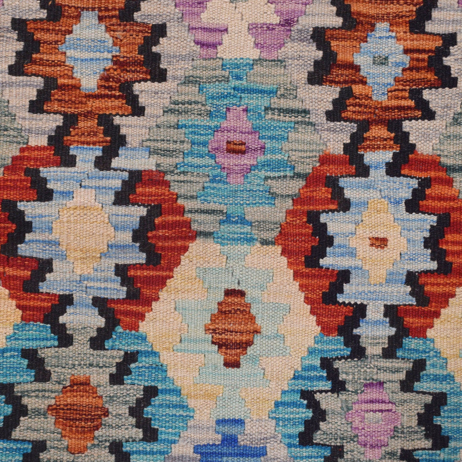 Handmade Multi Kilim Geometric 10' Runner