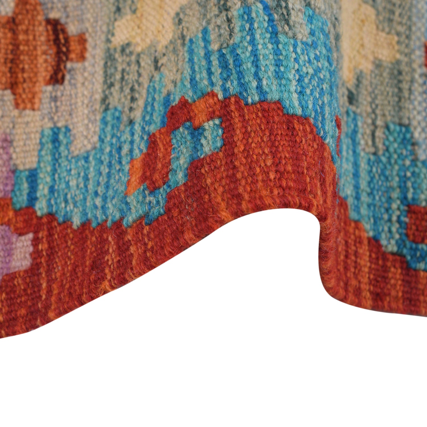 Handmade Multi Kilim Geometric 10' Runner