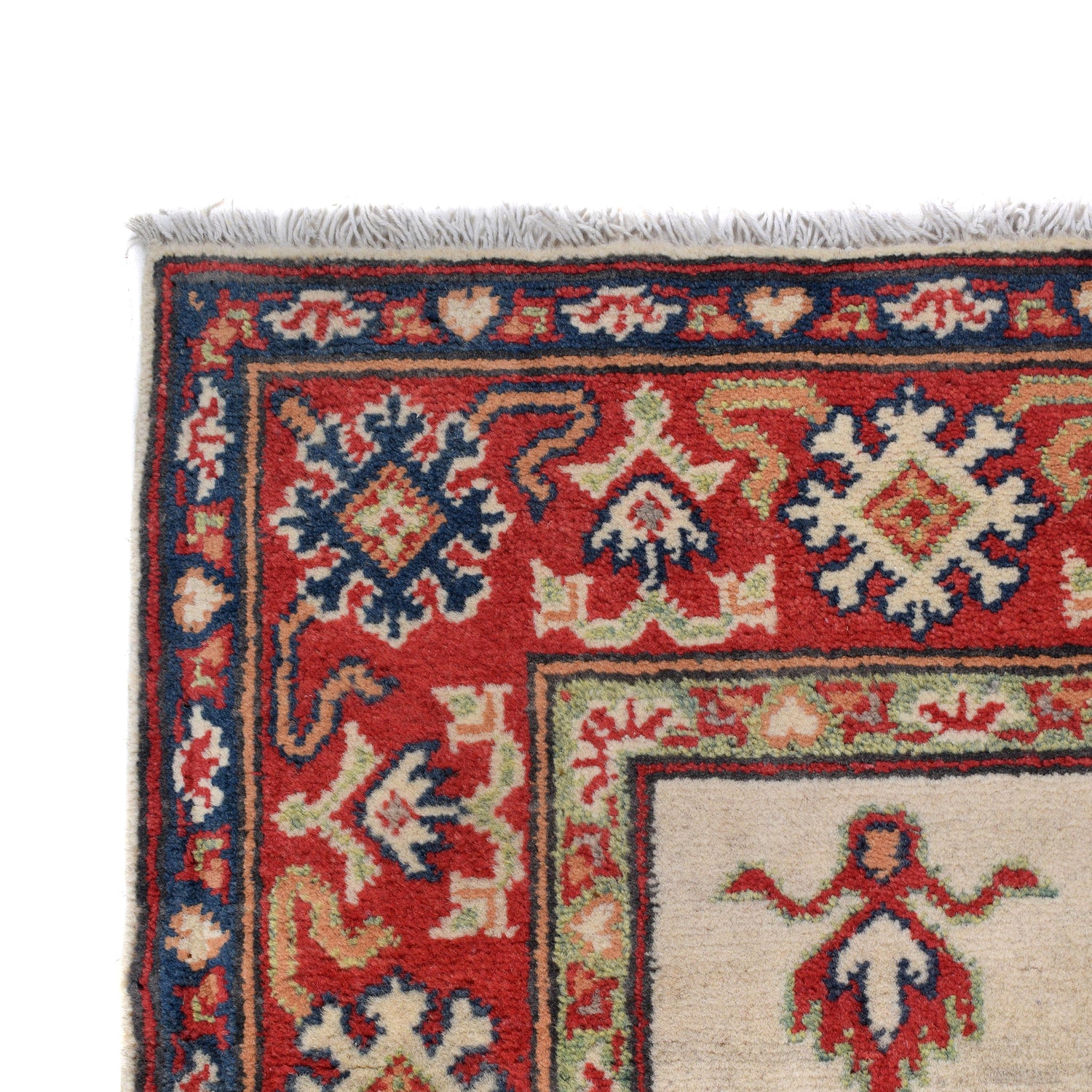 Kazak Rug Handmade Ivory Medallion 3x5 ft