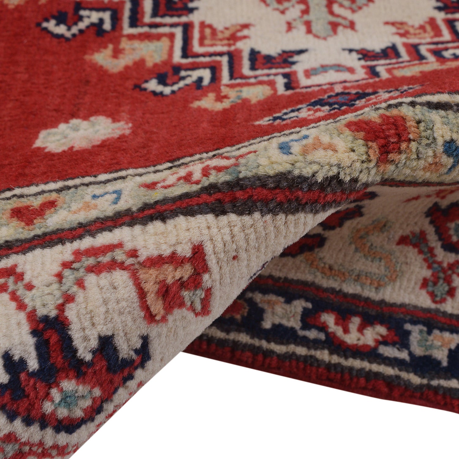 Kazak Rug Handmade Red Medallion 3x5 ft