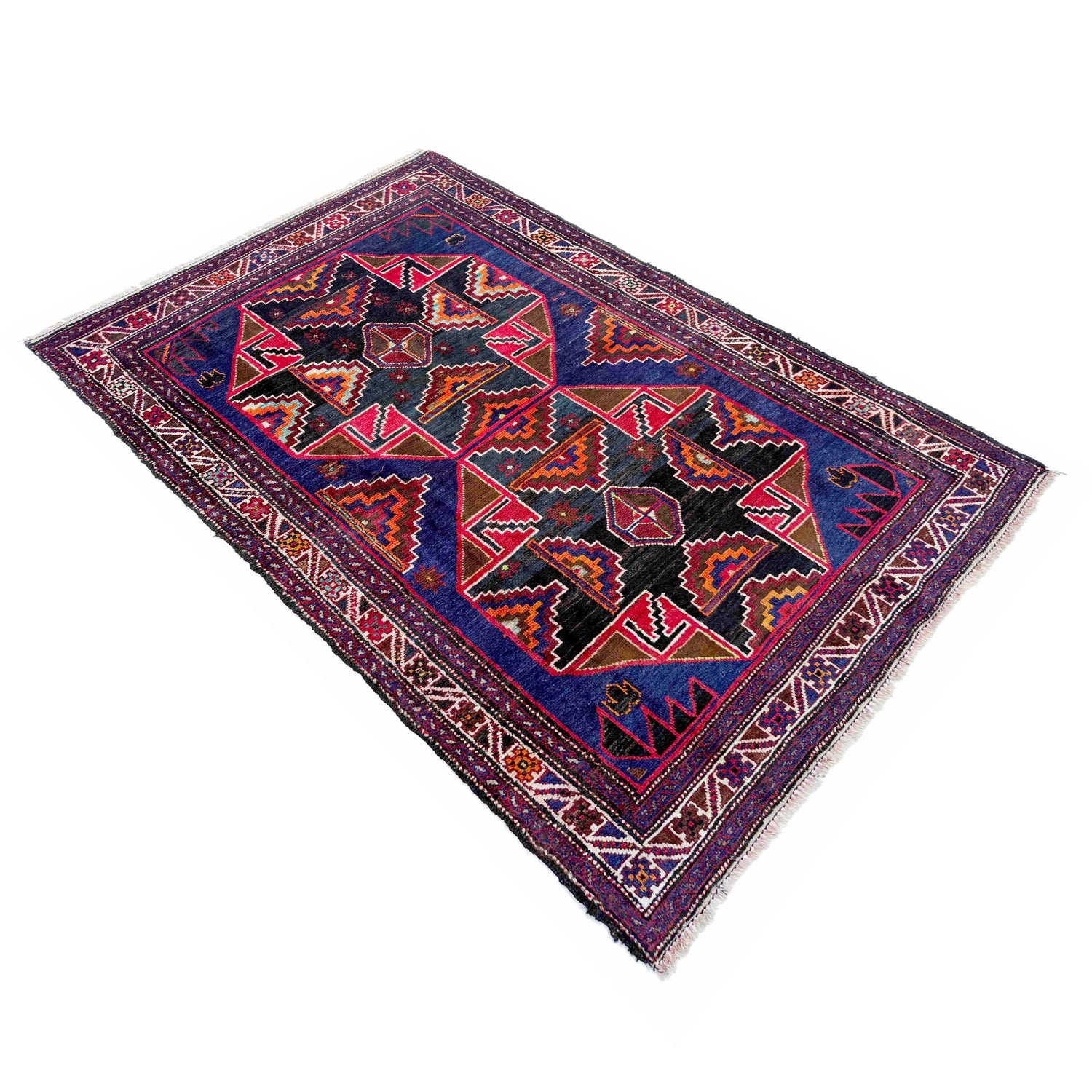 Baluchi Rug Handmade Multi Floral 4x6 ft