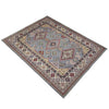 Kazak Rug Handmade Gray Medallion 4x7 ft