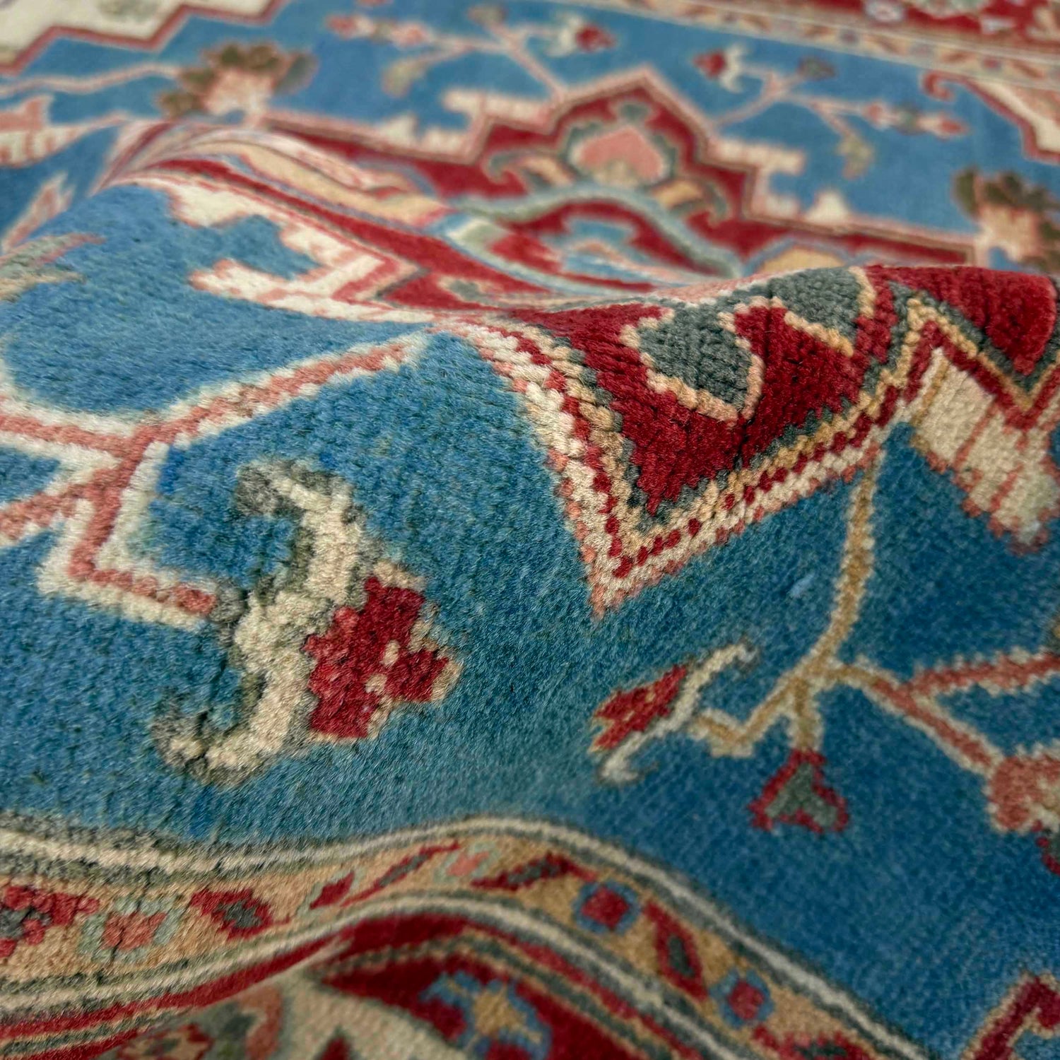 Heriz Area Rug Handmade Multi Medallion 4x7 ft