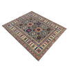 Kazak Rug Handmade Gray Medallion 4x7 ft