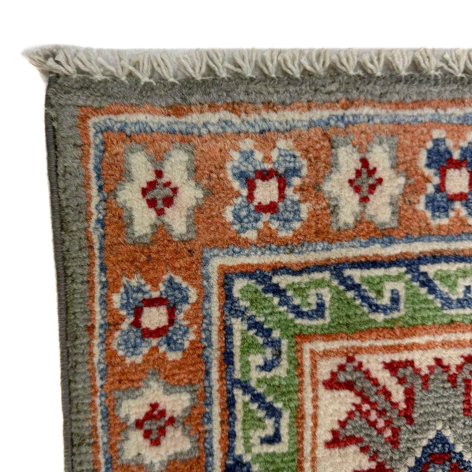 Kazak Rug Handmade Gray Medallion 4x7 ft