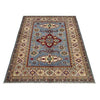 Kazak Rug Handmade Blue Medallion 4x6 ft