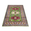 Kazak Rug Handmade Green Medallion 4x6 ft