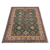 Kazak Rug Handmade Green Medallion 5x8 ft