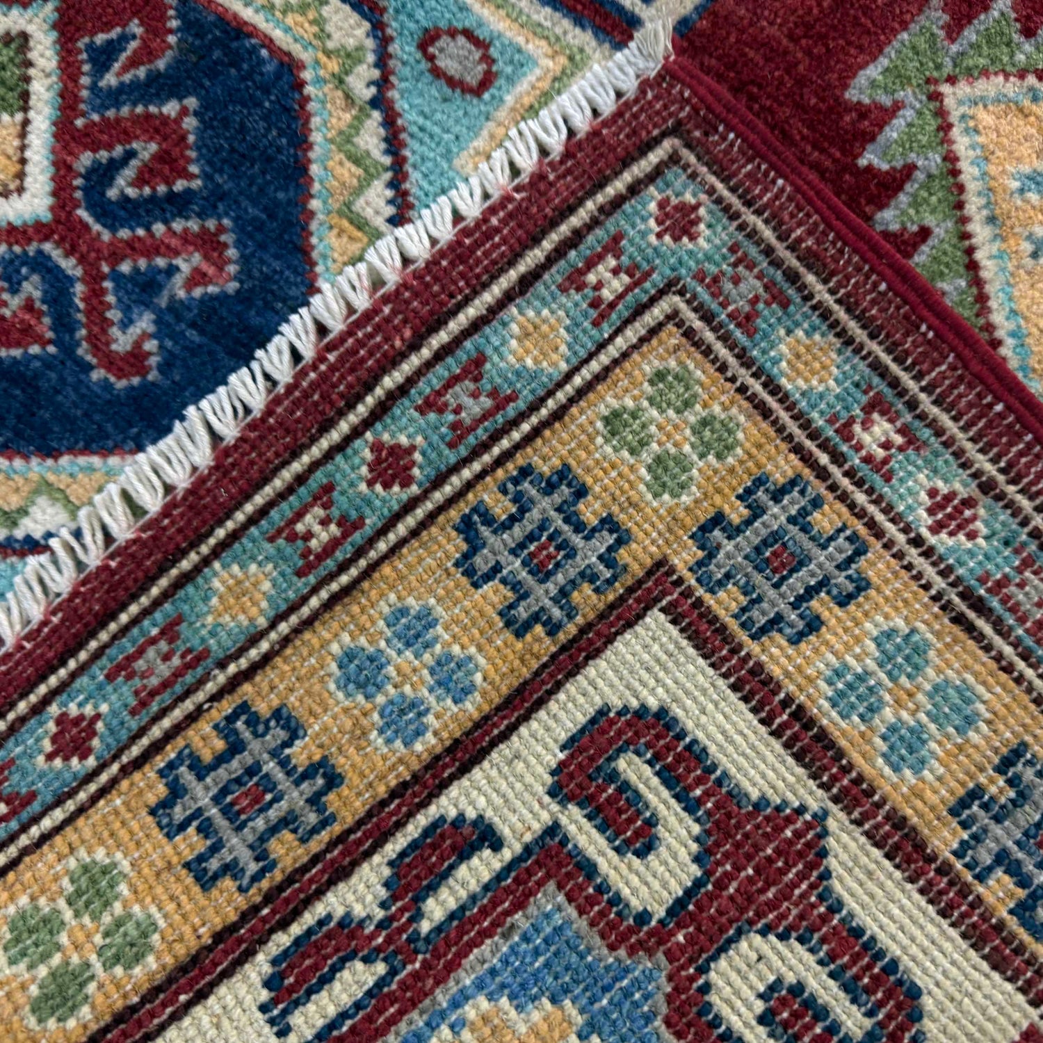 Kazak Rug Handmade Red Medallion 4x7 ft