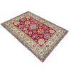 Kazak Rug Handmade Red Medallion 4x6 ft