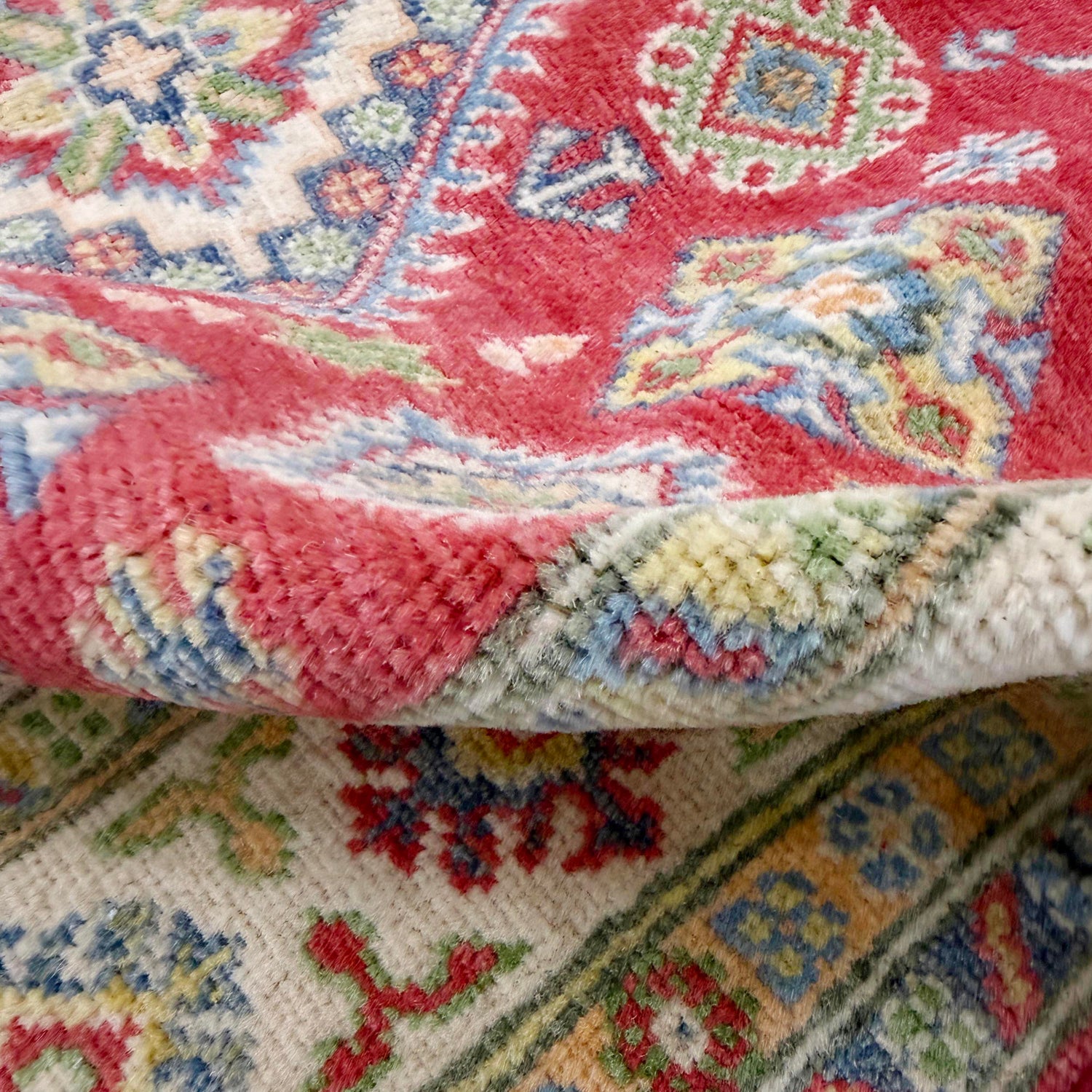 Kazak Rug Handmade Red Medallion 4x6 ft
