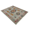 Kazak Rug Handmade Gray Medallion 4x6 ft