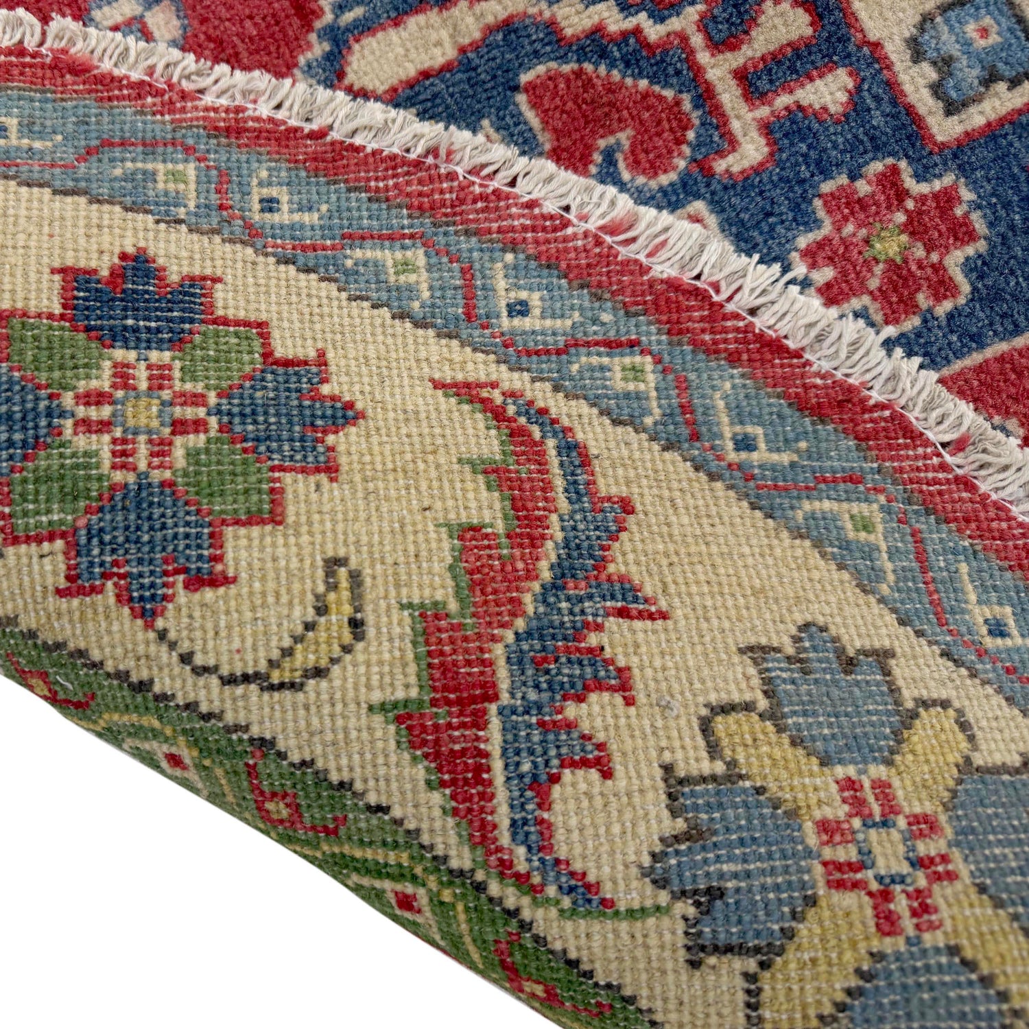 Kazak Rug Handmade Red Medallion 5x5 ft