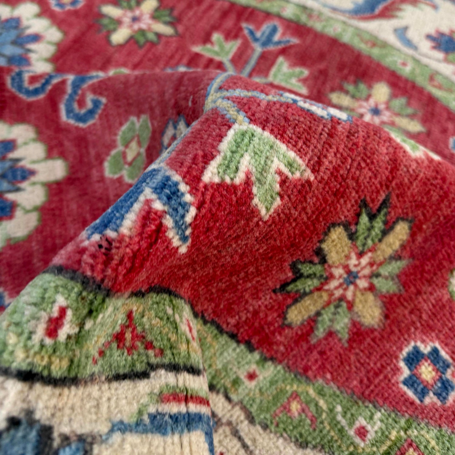 Kazak Rug Handmade Red Medallion 5x5 ft