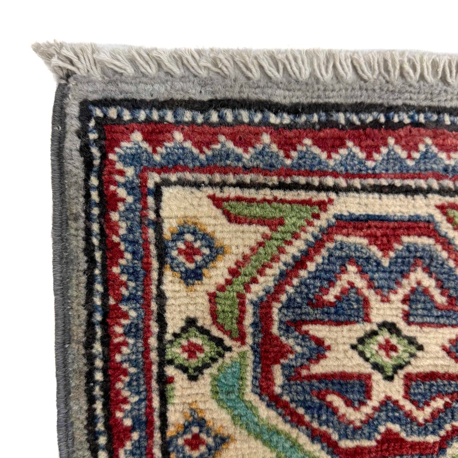 Kazak Rug Handmade Gray Medallion 4x7 ft