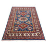 Kazak Rug Handmade Blue Medallion 4x6 ft