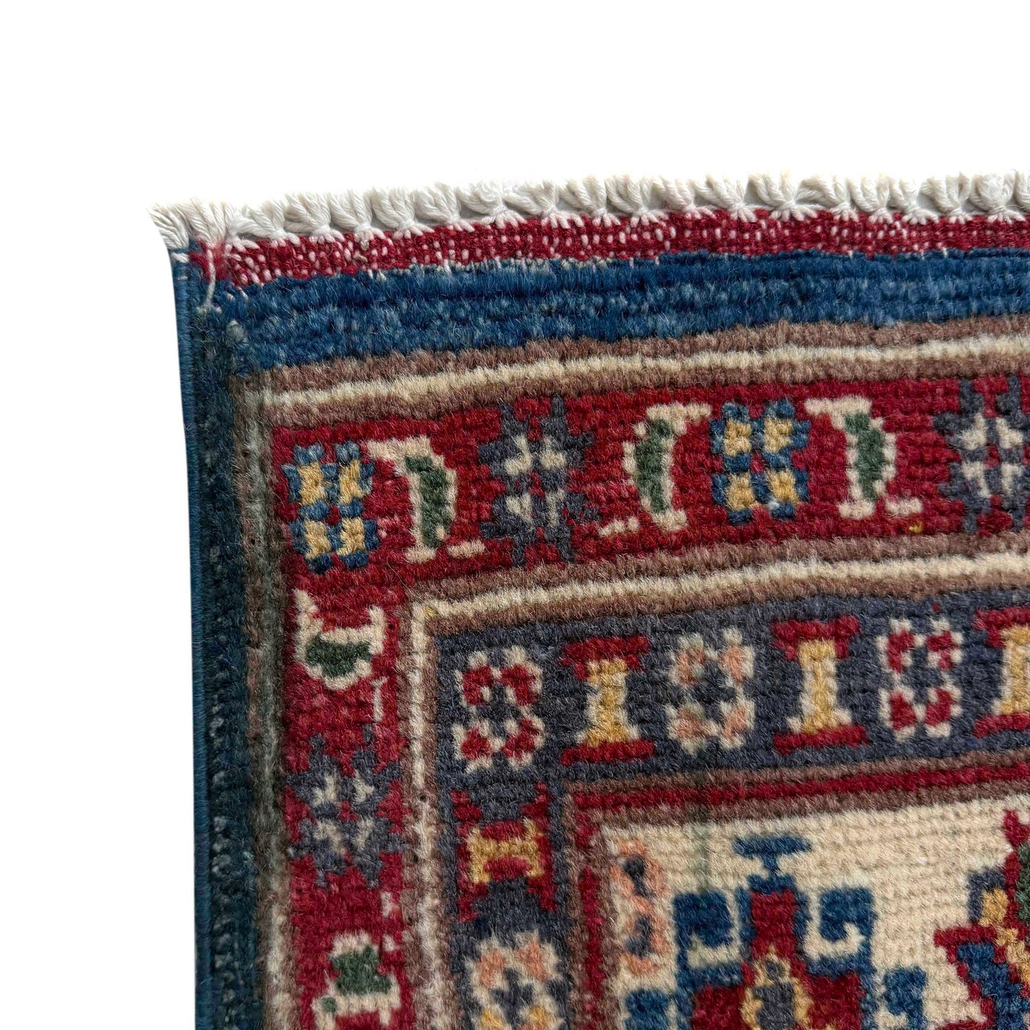 Kazak Rug Handmade Blue Medallion 4x6 ft